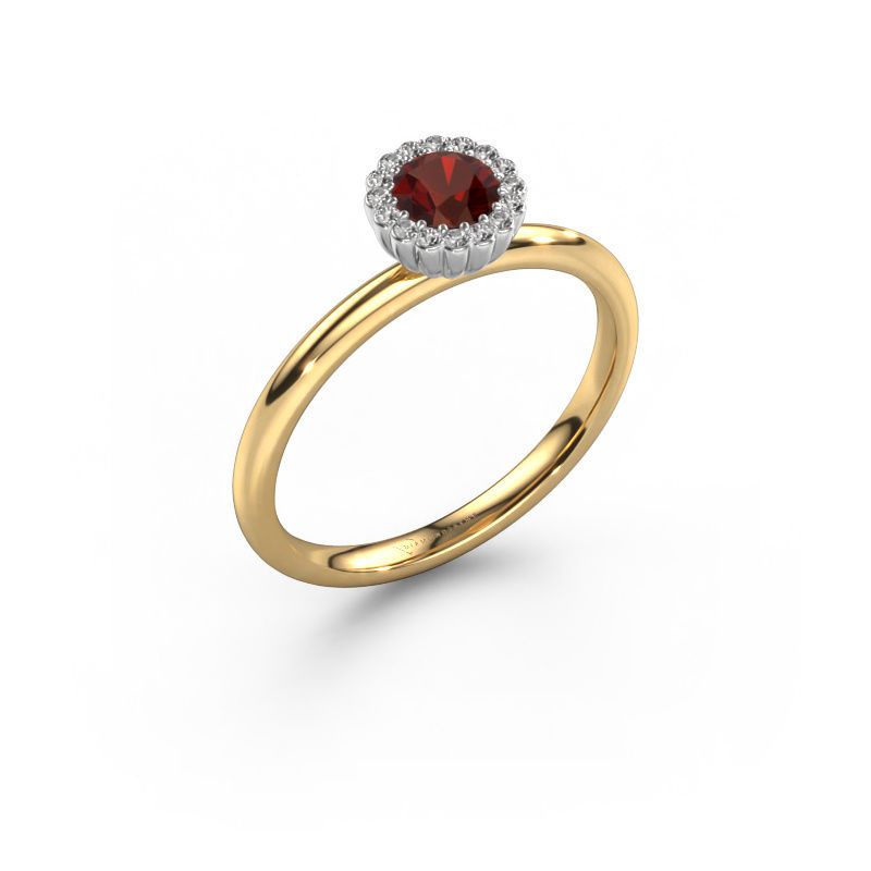 Engagement ring Queen 585 gold garnet 4.2 mm