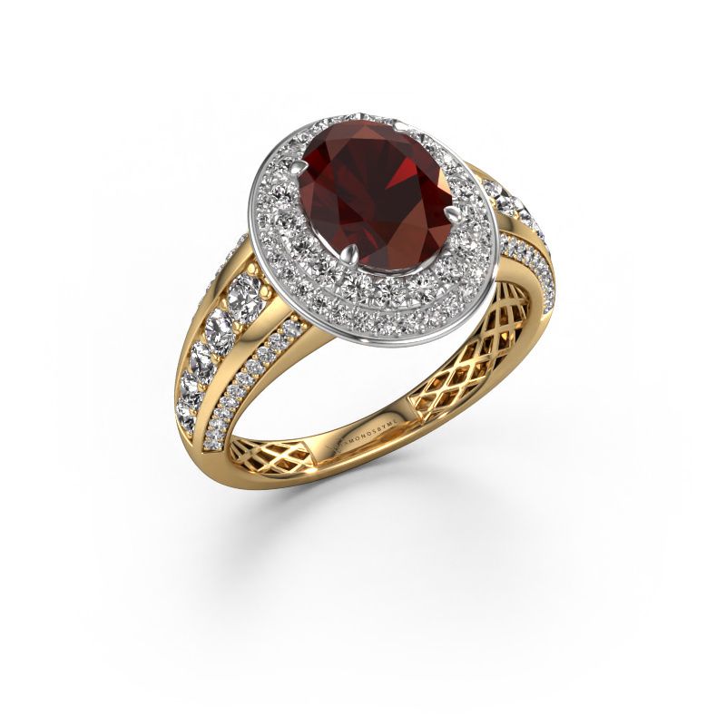 Verlobungsring Nancie 585 Gold Granat 9x7 mm
