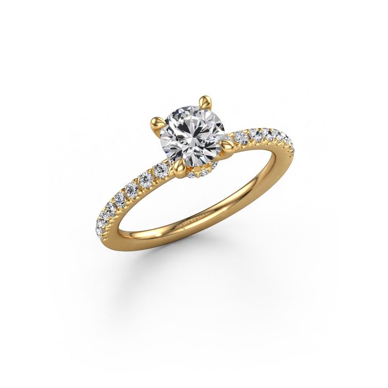 Engagement ring Crystal rnd 4 EXPRESS 585 gold lab grown diamond 1.01 crt