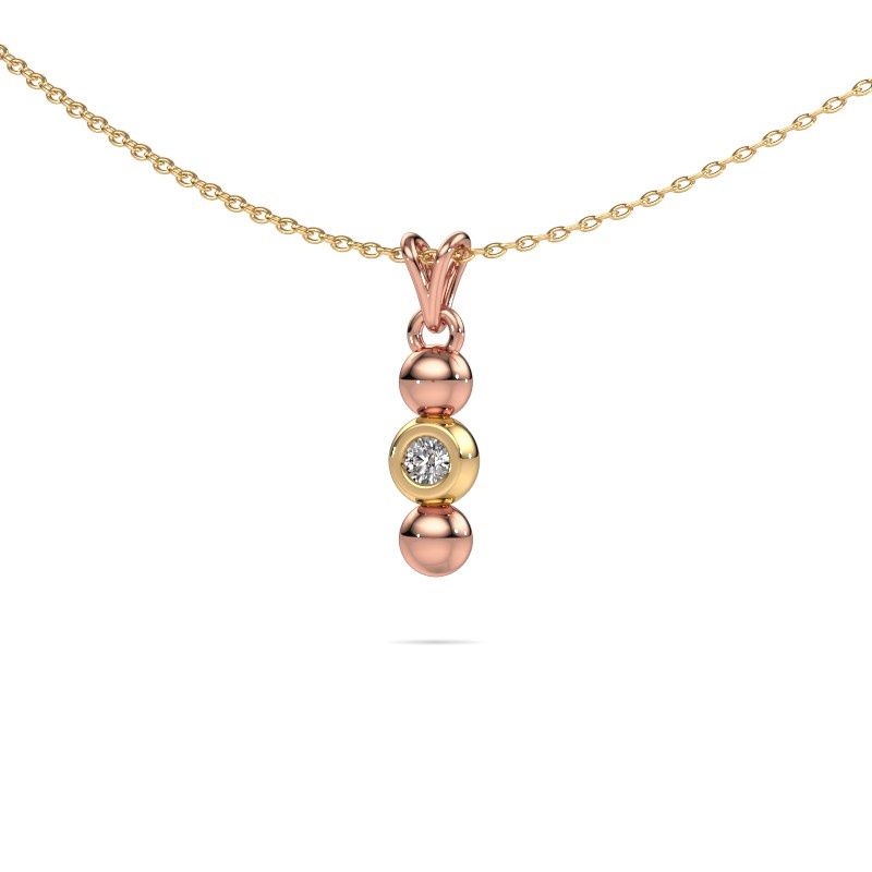 Image of Necklace Lily 585 rose gold zirconia 2 mm