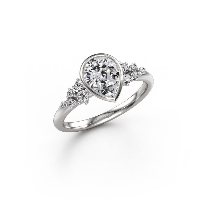 Verlobungsring Aliyah PER 950 Platin Zirkonia 8x6 mm