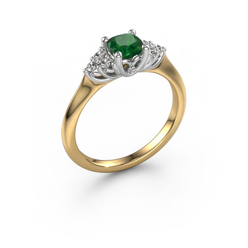 Verlovingsring Felipa CUS 585 goud smaragd 5 mm