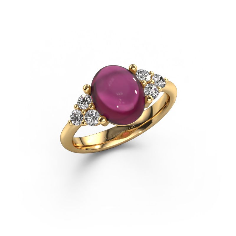 Ring Clarice 585 gold rhodolite 10x8 mm