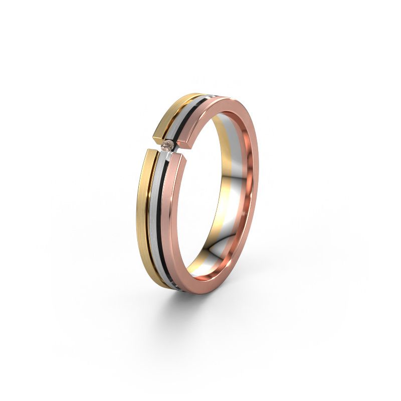 Ehering WH0402L14AM 585 Weißgold Braun Diamant ±4x1.7 mm