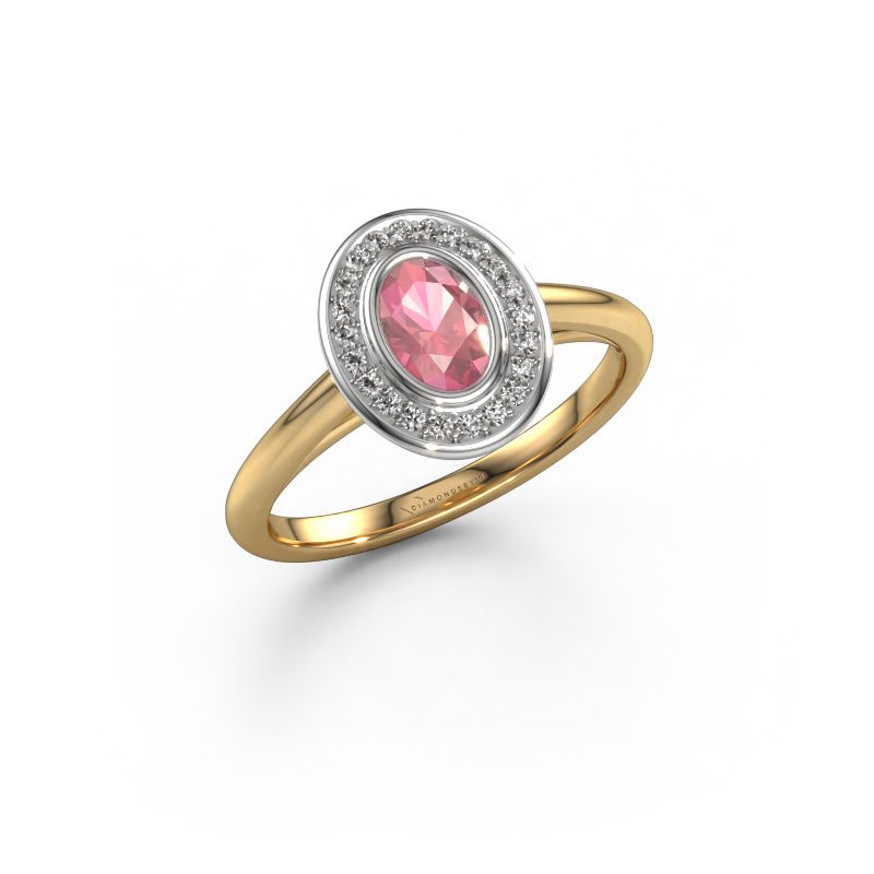 Engagement ring Noud 1 OVL 585 gold tourmaline pink 6x4 mm