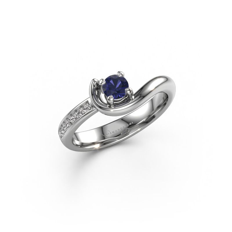 Verlovingsring Ceylin 950 platina saffier 4 mm