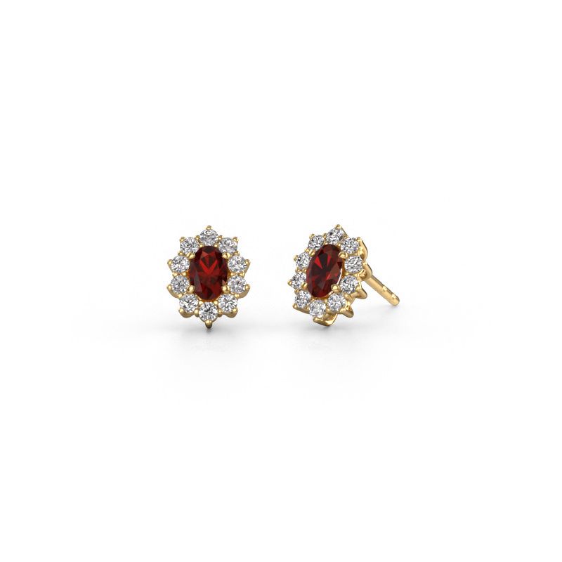 Earrings Leesa 585 gold garnet 6x4 mm