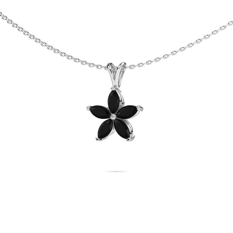 Pendant Sylvana 950 platinum black diamond 0.168 crt