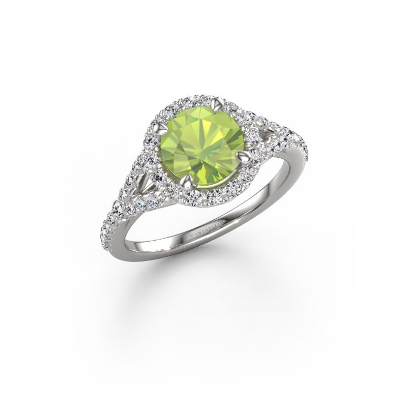Engagement ring Kimber RND 585 white gold peridot 7 mm