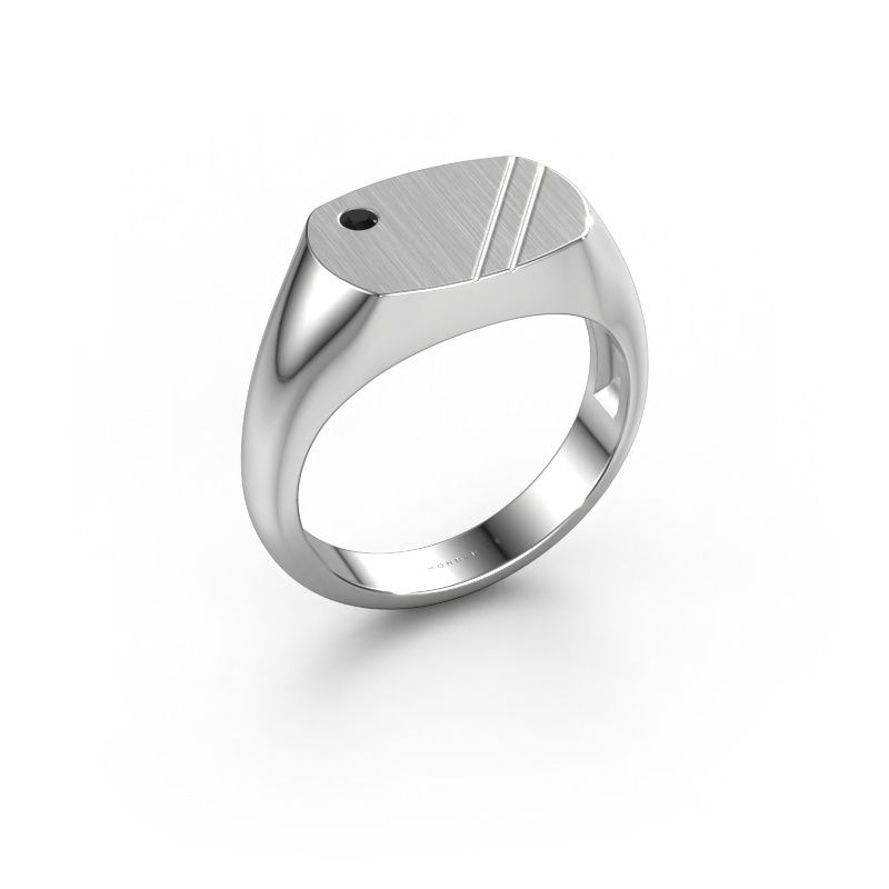 Herrenring Bram 2 585 Weißgold Schwarz Diamant 0.036 crt