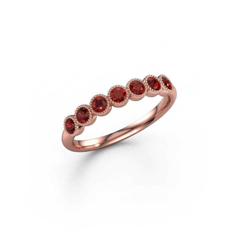 Ring Mariam half 585 Roségold Granat 2.4 mm