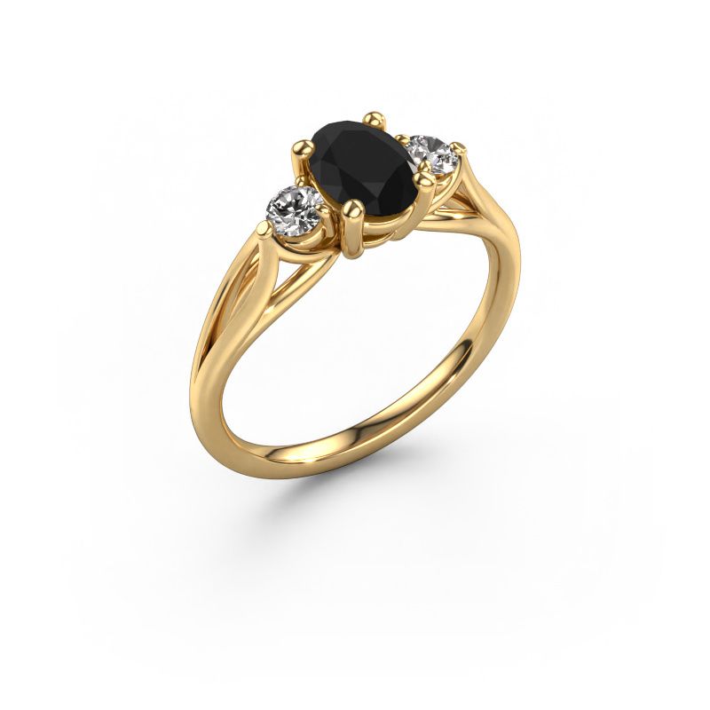Engagement ring Amie OVL 585 gold black diamond 1.25 crt