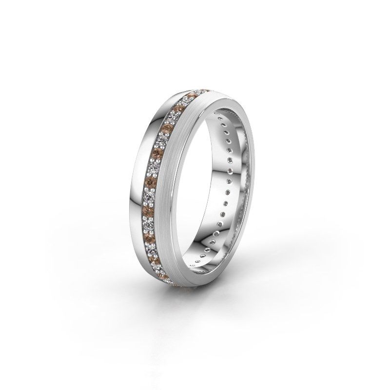 Image of Wedding ring WH0203L25BPM<br/>950 platinum ±5x2 mm<br/>Brown diamond 0.44 crt