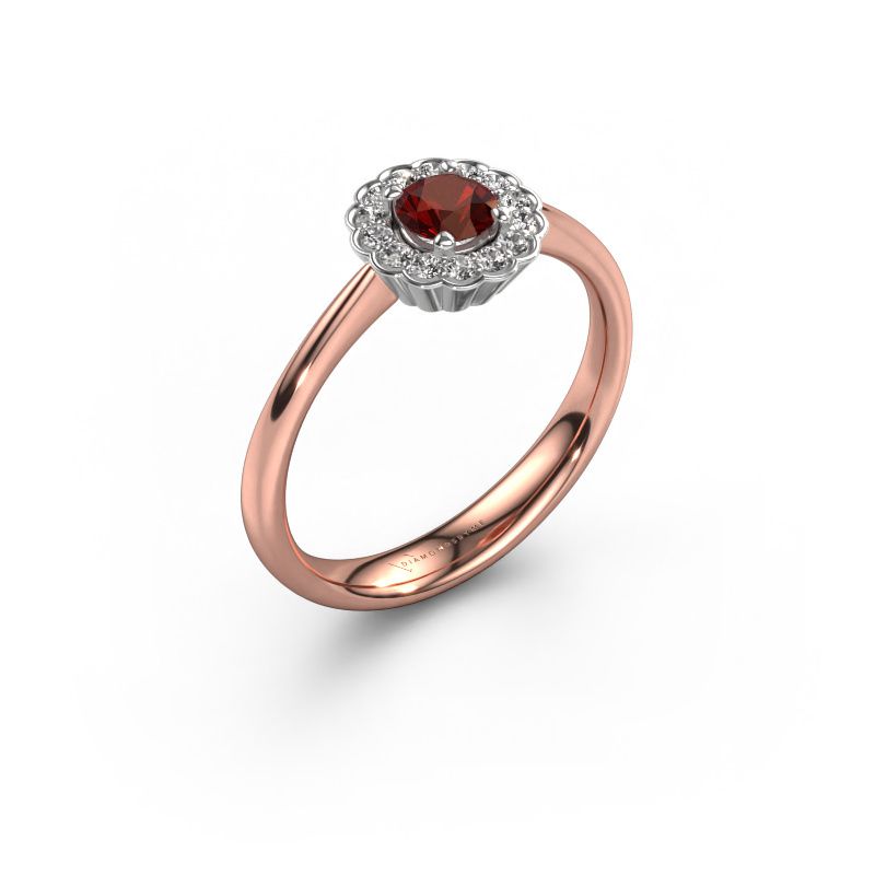 Engagement ring Debi 585 rose gold garnet 4.2 mm