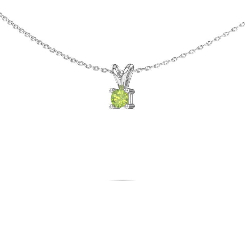 Kette Eline 950 Platin Peridot 5 mm