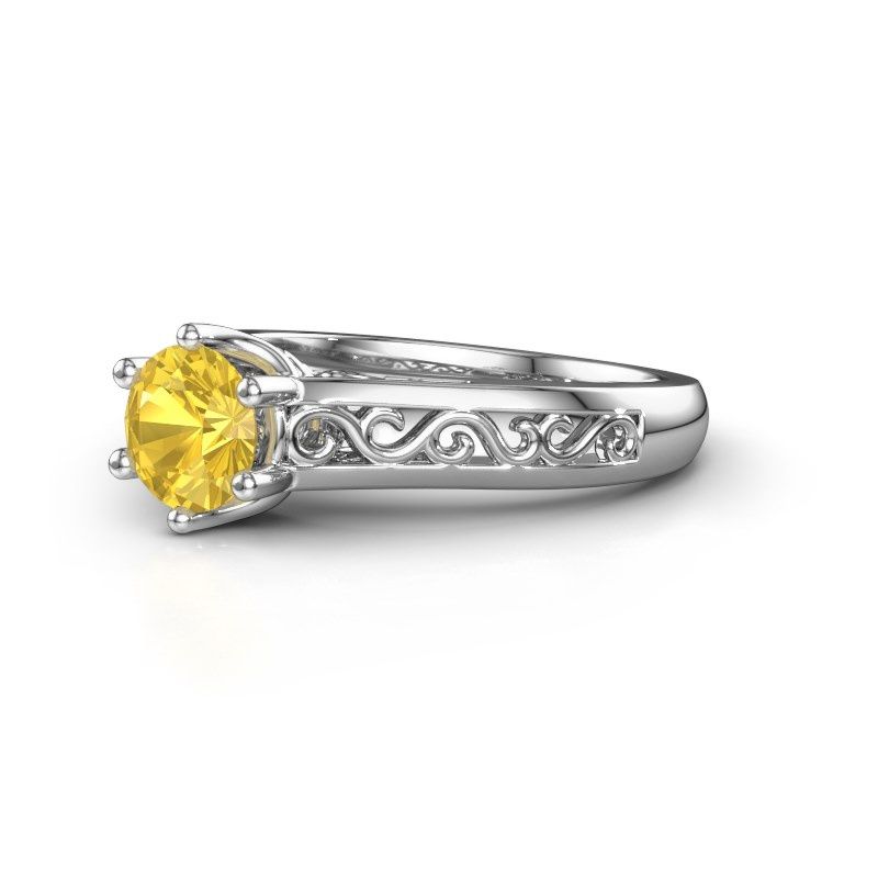 Image of Engagement ring shan<br/>950 platinum<br/>Yellow sapphire 6 mm