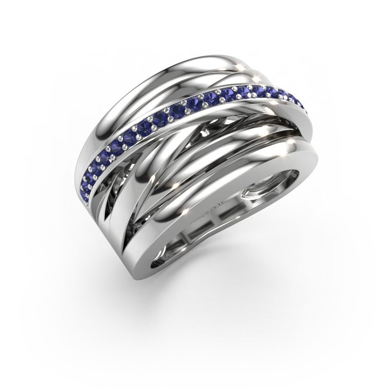 Ring Clair 1 585 Weißgold Saphir 1.5 mm
