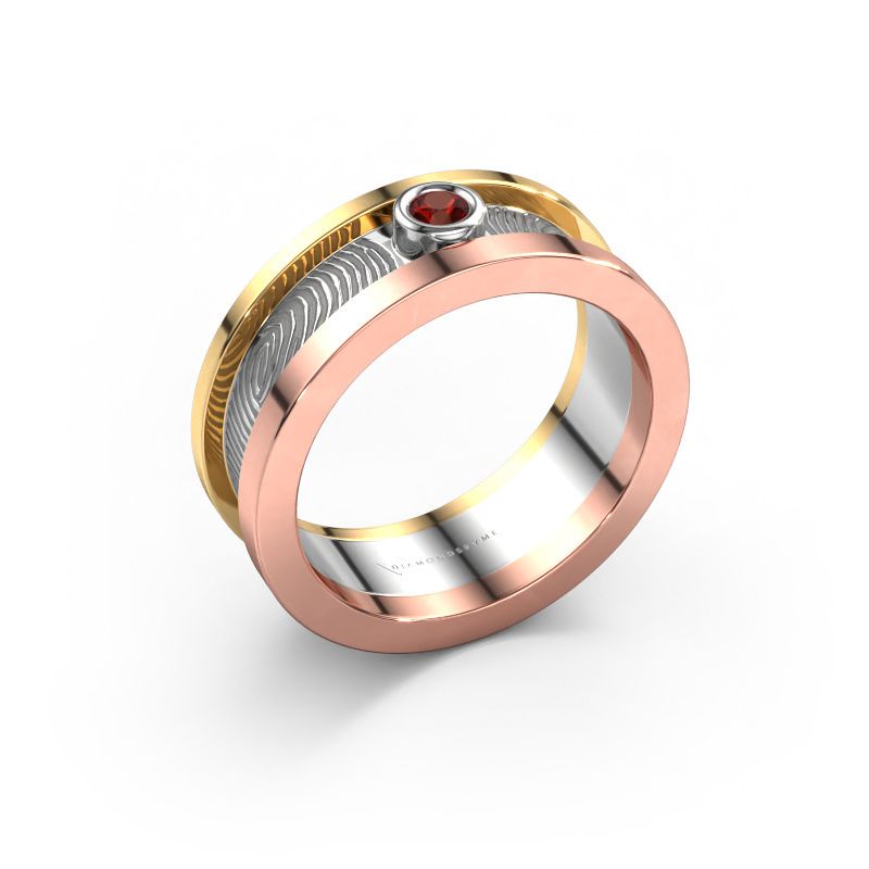 Wedding ring Francisca 585 rose gold ±7x2.1 mm garnet