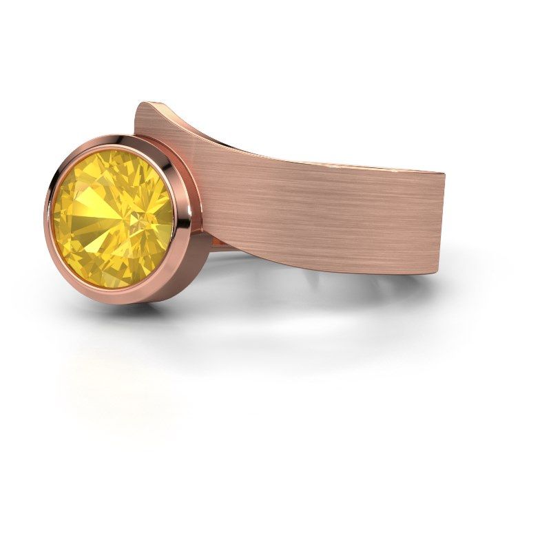 Afbeelding van Ring Nakia 585 rosé goud gele saffier 8 mm