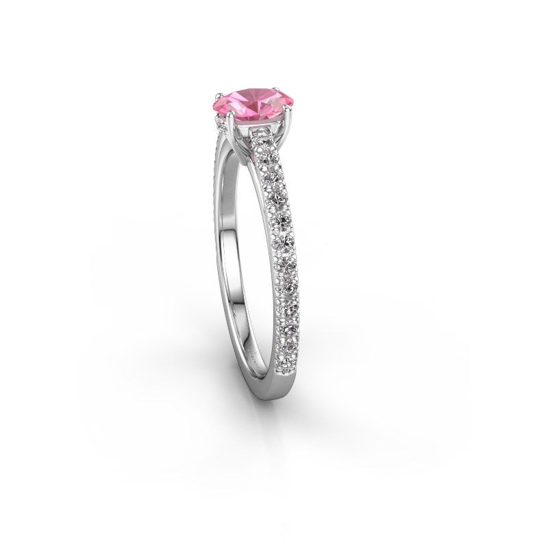 Bild von Verlobungsring haley ovl 2<br/>585 Weißgold<br/>Pink Saphir 6x4 mm