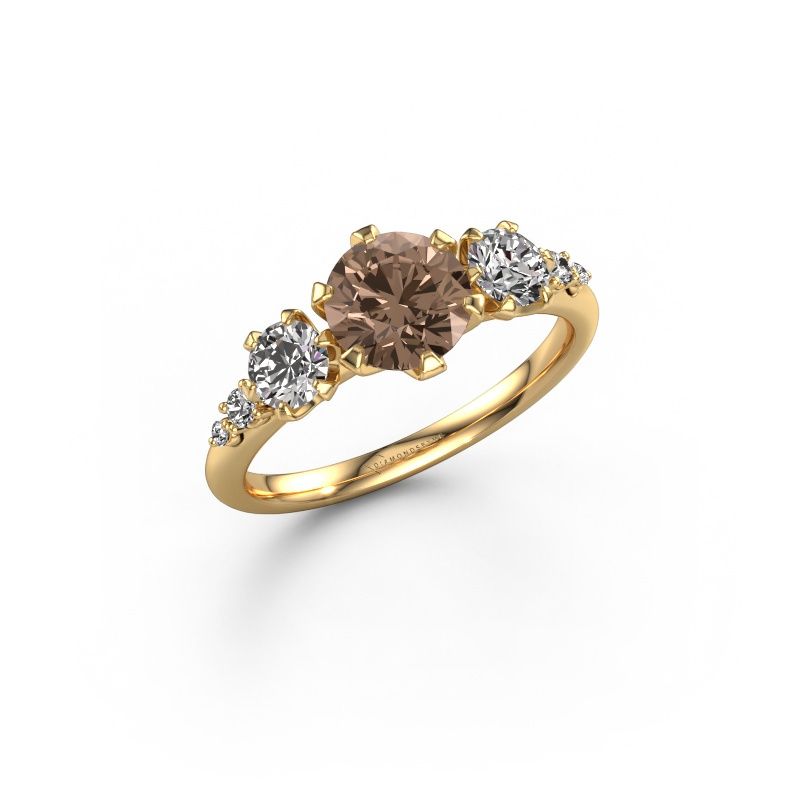 Engagement ring Aniek RND 585 gold brown diamond 1.565 crt