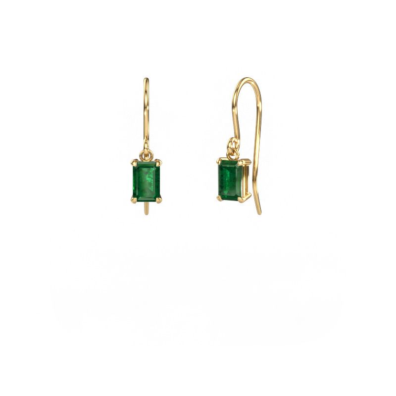 Drop earrings Laurie EME 1 585 gold emerald 7x5 mm
