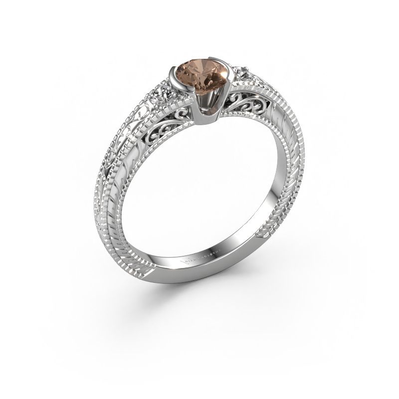 Engagement ring Anamaria 585 white gold brown diamond 0.59 crt