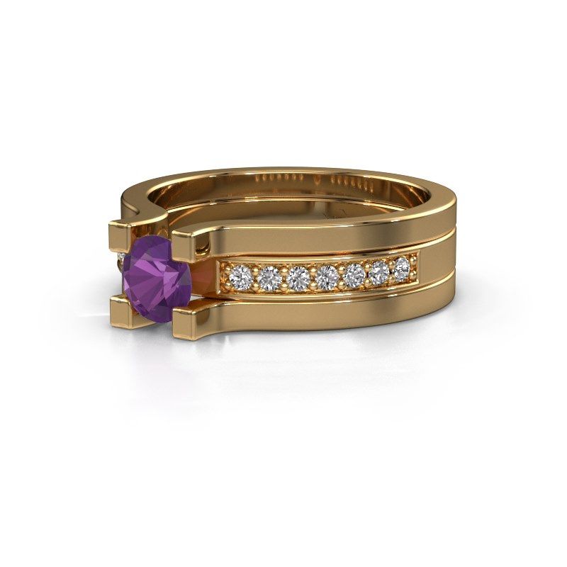 Image of Engagement ring Myrthe<br/>585 gold<br/>Amethyst 5 mm