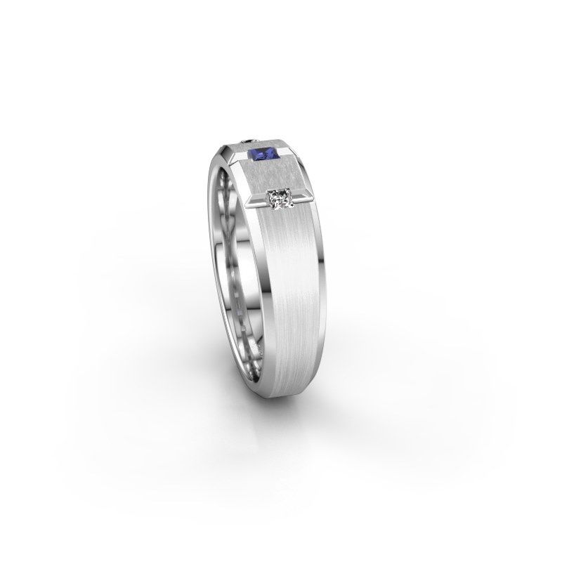 Image of Men's ring Justin 950 platinum sapphire 2.5 mm