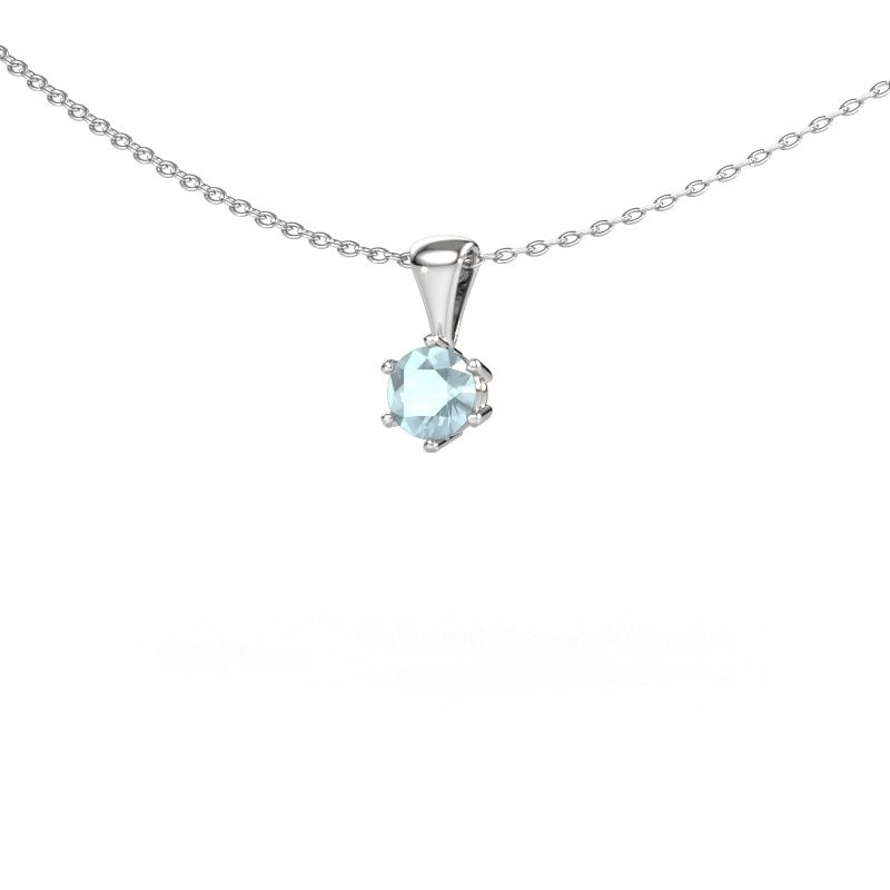 Ketting Fay 950 platina aquamarijn 4.7 mm