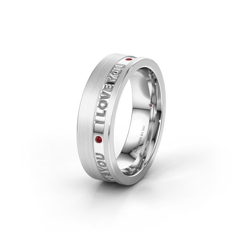 Image of Wedding ring WH2076L16CM<br/>950 platinum ±6x2.2 mm<br/>Ruby 1.2 mm