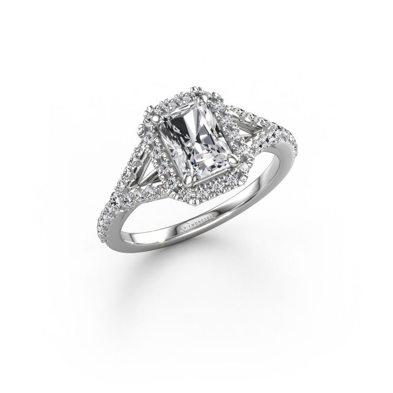 Engagement ring Kimber RAD 950 platinum lab grown diamond 1.405 crt