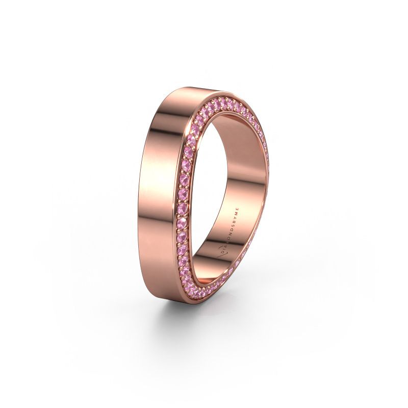 Wedding ring WH2027BM 585 rose gold pink sapphire 1.2 mm ±5x2.2 mm
