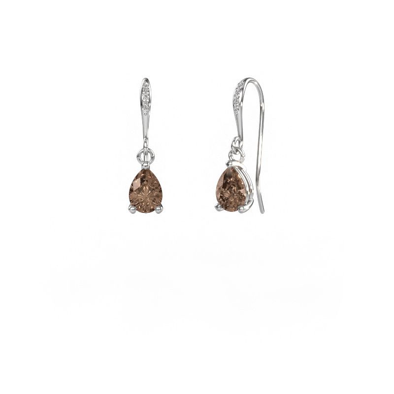 Pendants d'oreilles Laurie PER 2 585 or blanc diamant brun 0.65 crt
