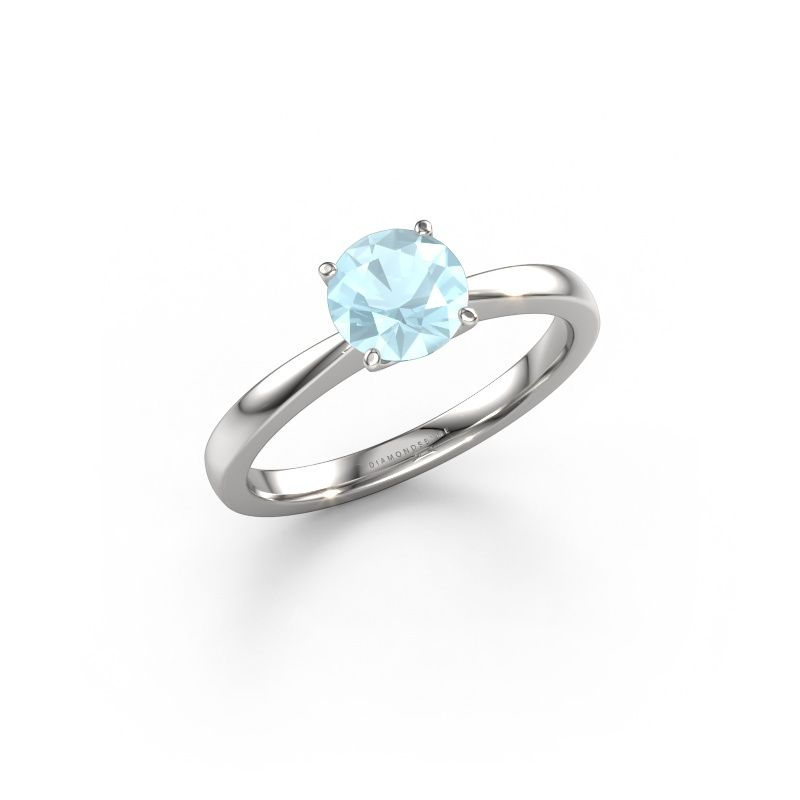 Engagement ring Kitty 950 platinum aquamarine 6.2 mm