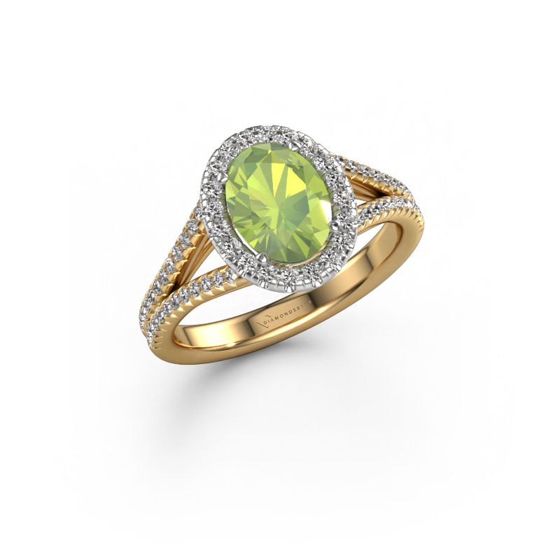 Engagement ring Verla ovl 2 585 gold peridot 8x6 mm