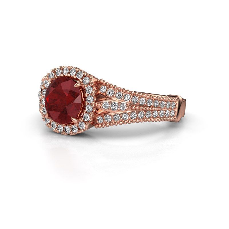 Image of Engagement ring Darla 585 rose gold ruby 6.5 mm