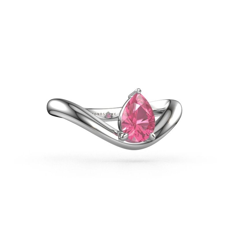 Verlobungsring Femke PER 950 Platin Pink Saphir 7x5 mm