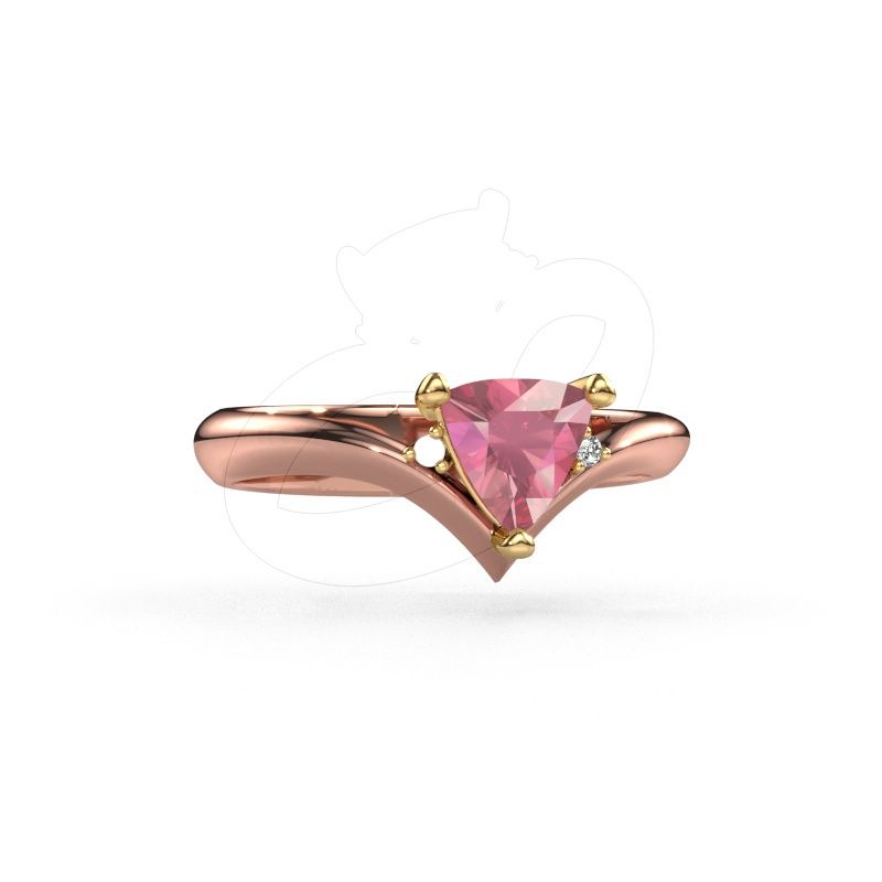 Ring Arlette 585 rose gold tourmaline pink 7 mm