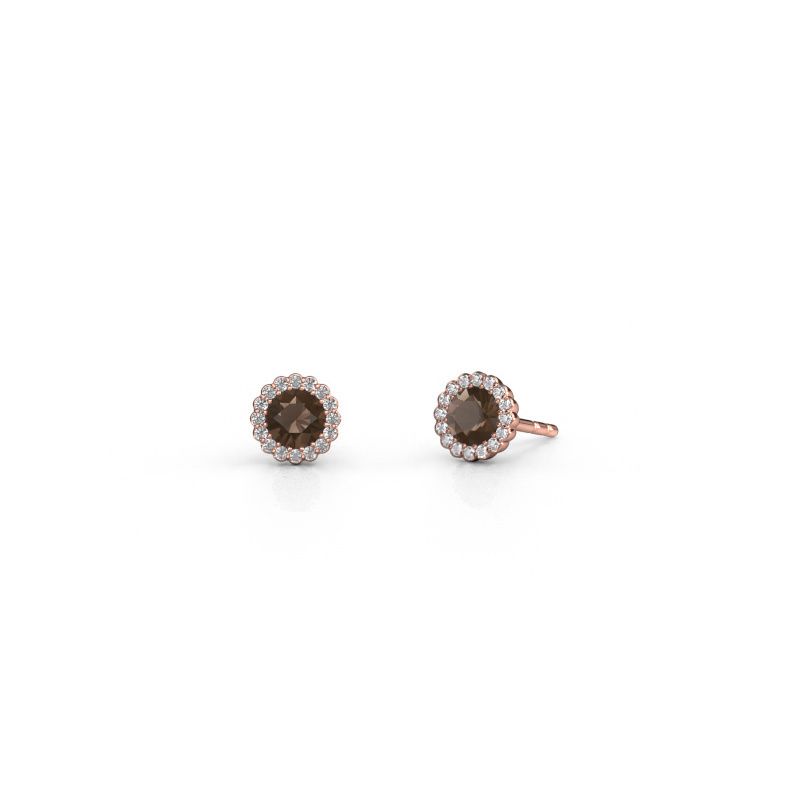 Ohrringe Queen 585 Roségold Rauchquarz 4.2 mm