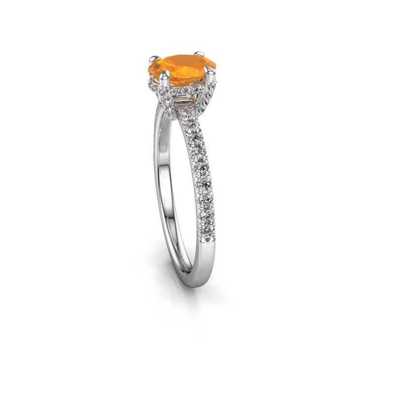 Image of Engagement ring saskia 1 ovl<br/>950 platinum<br/>Citrin 7x5 mm