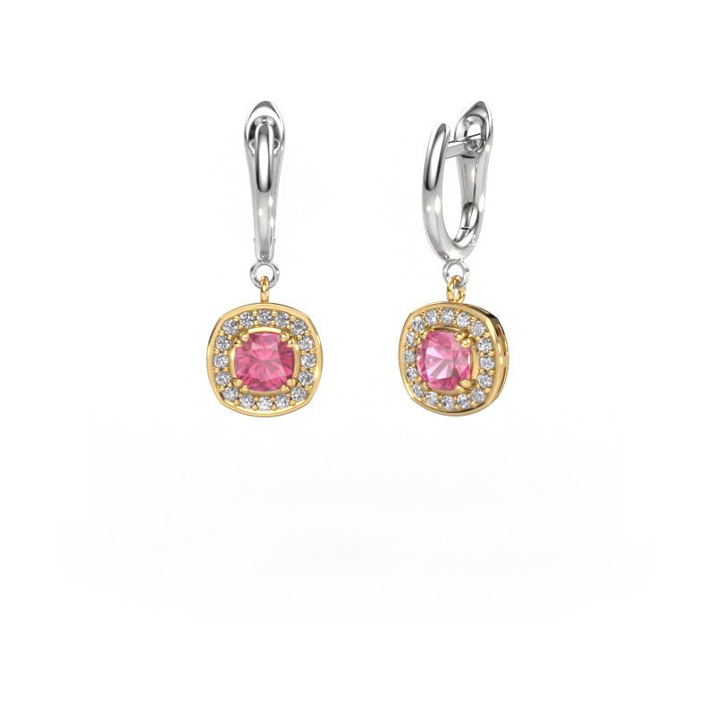 Pendants d'oreilles Marlotte 1 585 or jaune saphir rose 5 mm