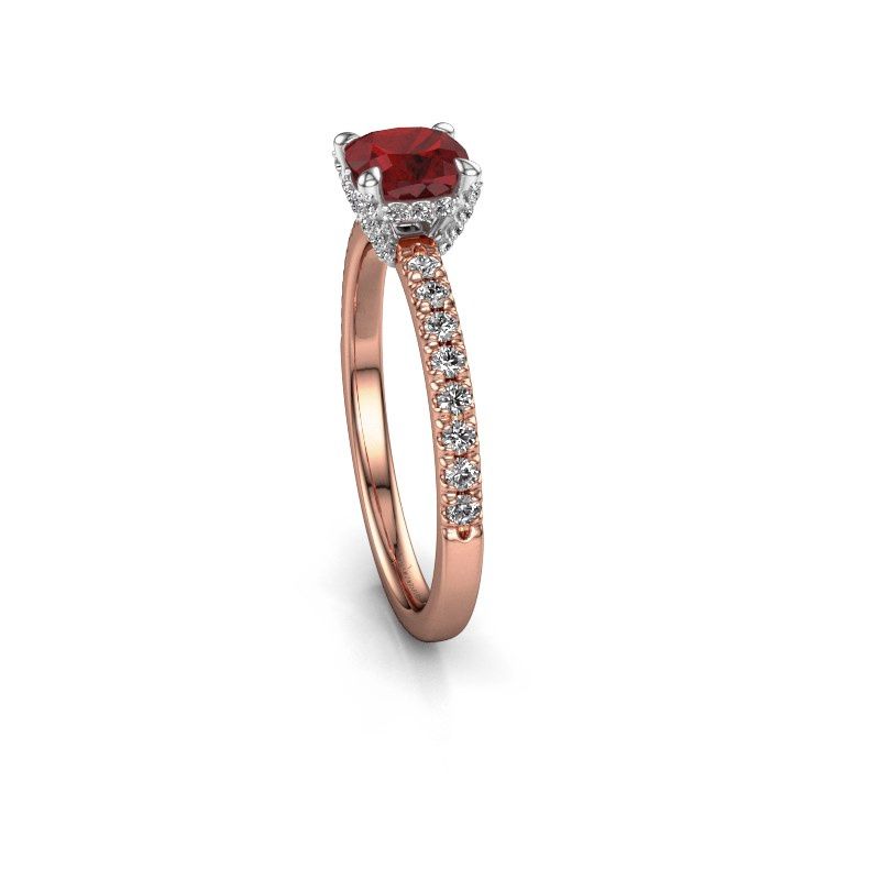 Image of Engagement ring saskia 1 cus<br/>585 rose gold<br/>Ruby 5.5 mm