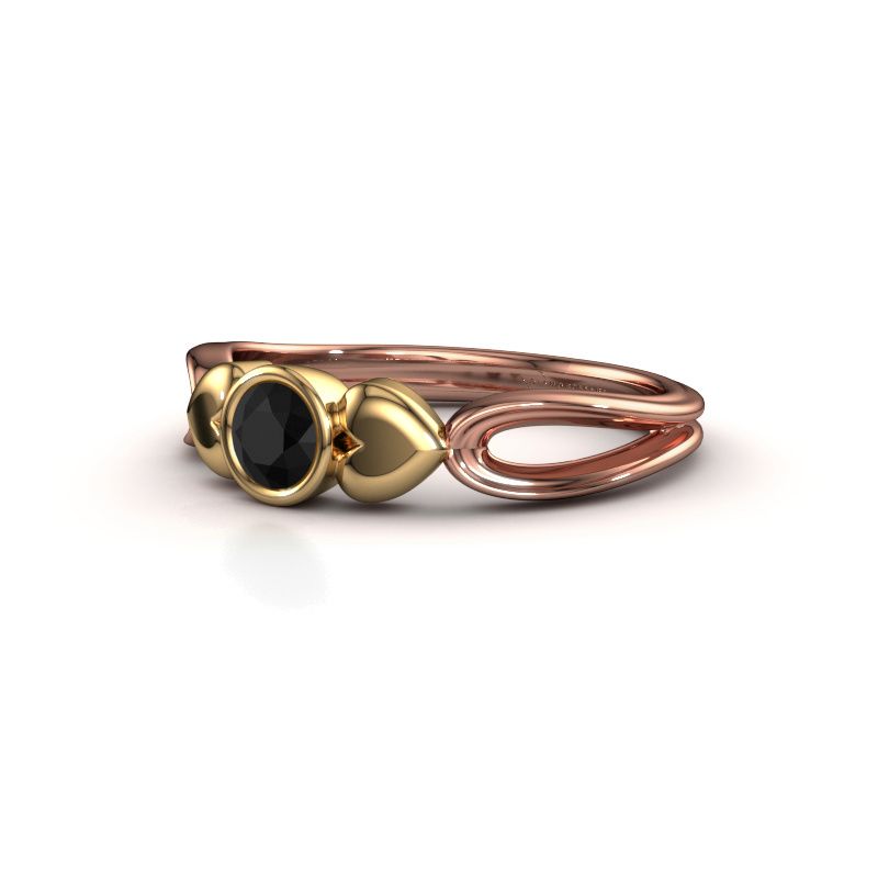 Afbeelding van Ring Lorrine<br/>585 rosé goud<br/>Zwarte diamant 0.30 crt