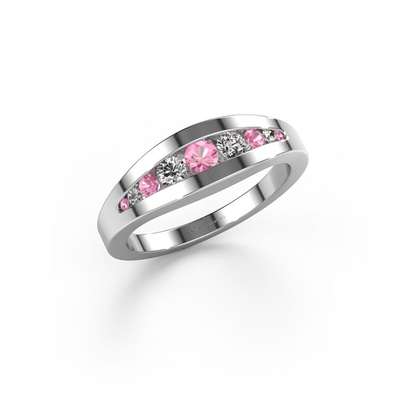 Ring Oneida 585 white gold pink sapphire 3 mm