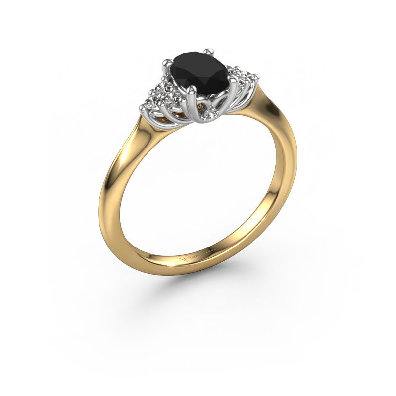 Bague de fiançailles Felipa OVL 585 or jaune diamant noir 1.183 crt