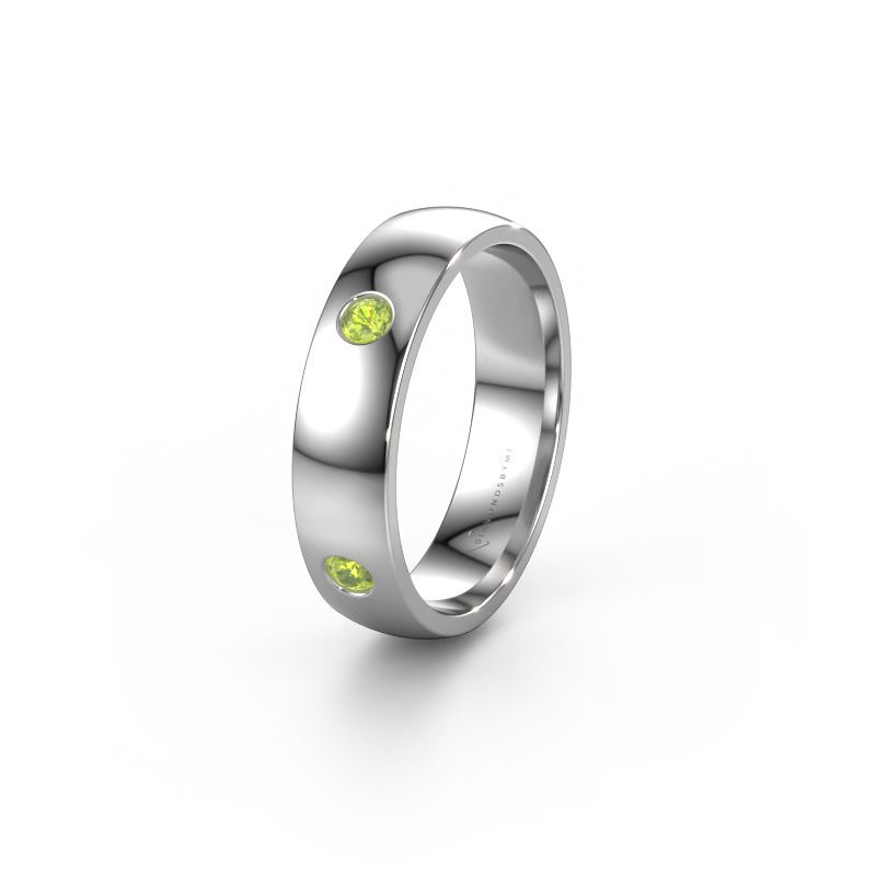 Bague de mariage WH0104L25AP 950 platine péridot 2.5 mm ±5 x 1,7 mm