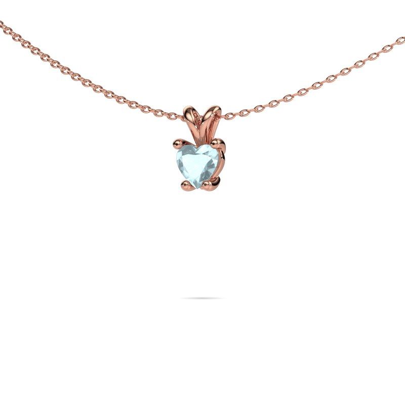 Anhänger Sam Heart 585 Roségold Aquamarin 5 mm