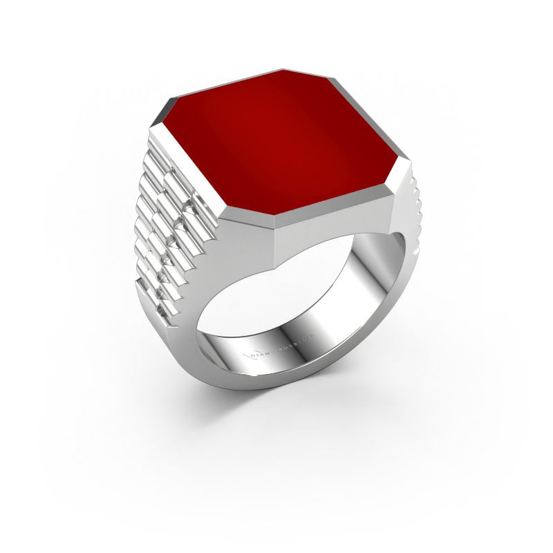 Zegelring Brent 5 950 platina carneool 18x15 mm
