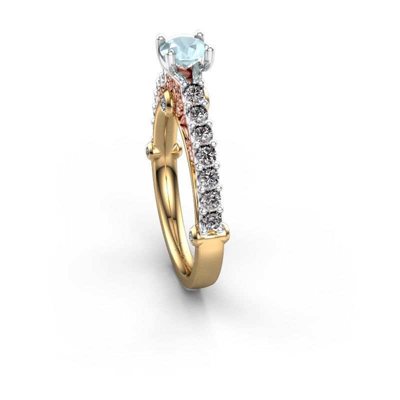 Afbeelding van Verlovingsring Shaunda<br/>585 goud<br/>Aquamarijn 6.5 mm
